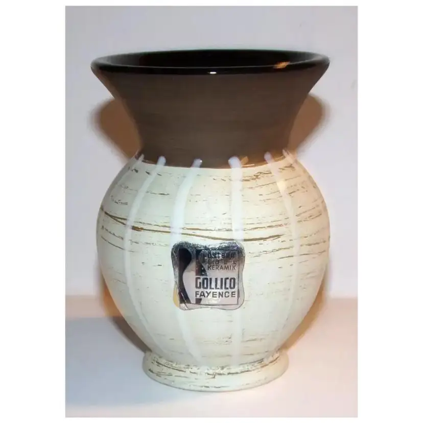 Gollico Fayence Edel keramik / Ceramic Design Short Vase, Austria