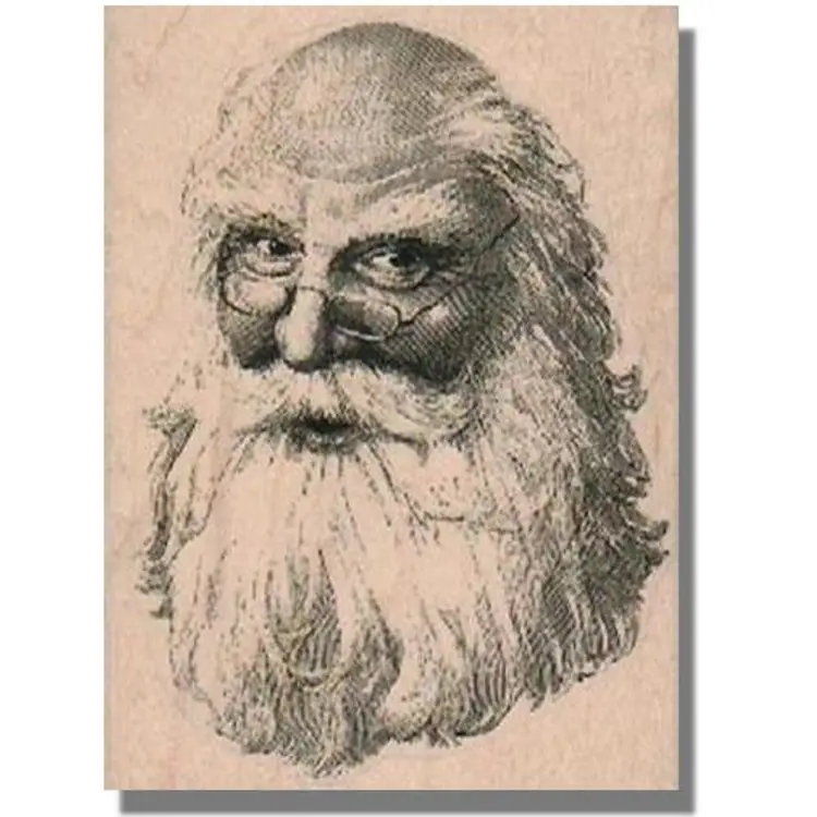 Vintage Santa Face Christmas Rubber Stamp