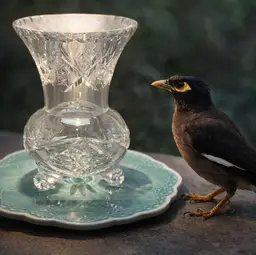 Vintage Cut Crystal Vase w Applied Feet • Hand Cut Crystal Bowl Vase