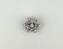 Vintage Silver Tone Rhinestone Brooch/Pendant 1”