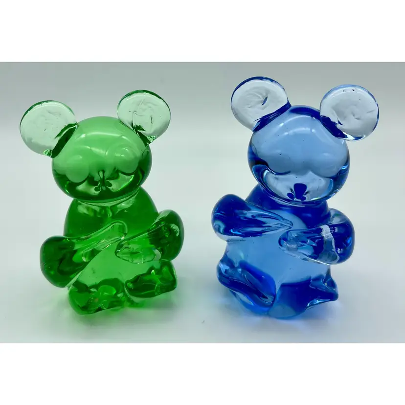 Set of two art glass Koala Bear figurines
