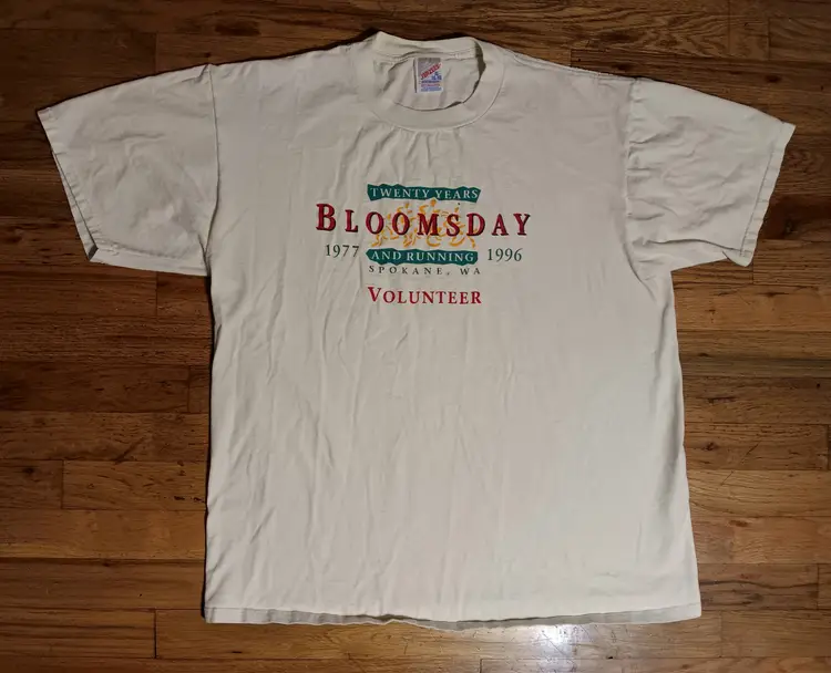 vintage Bloomsday 1977-1996 20th Anniversary t-shirt running marathon volunteer
