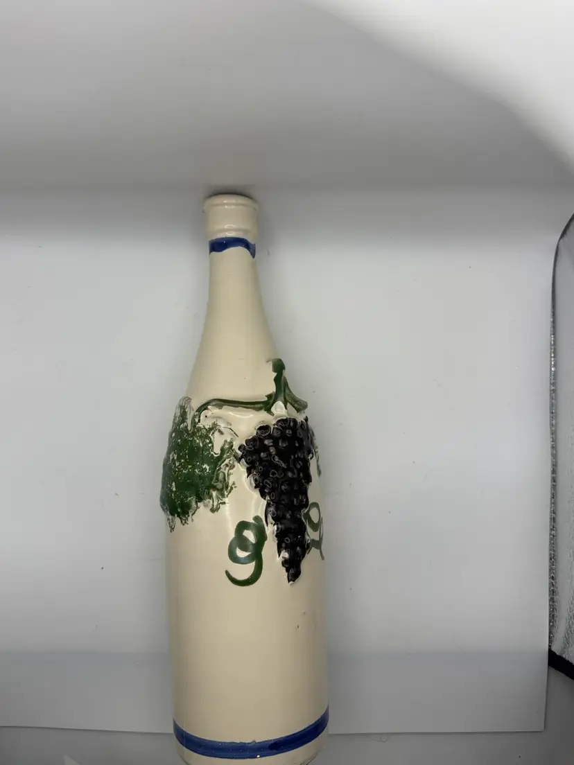Hand Painted Wine Decorative Bottle 13”