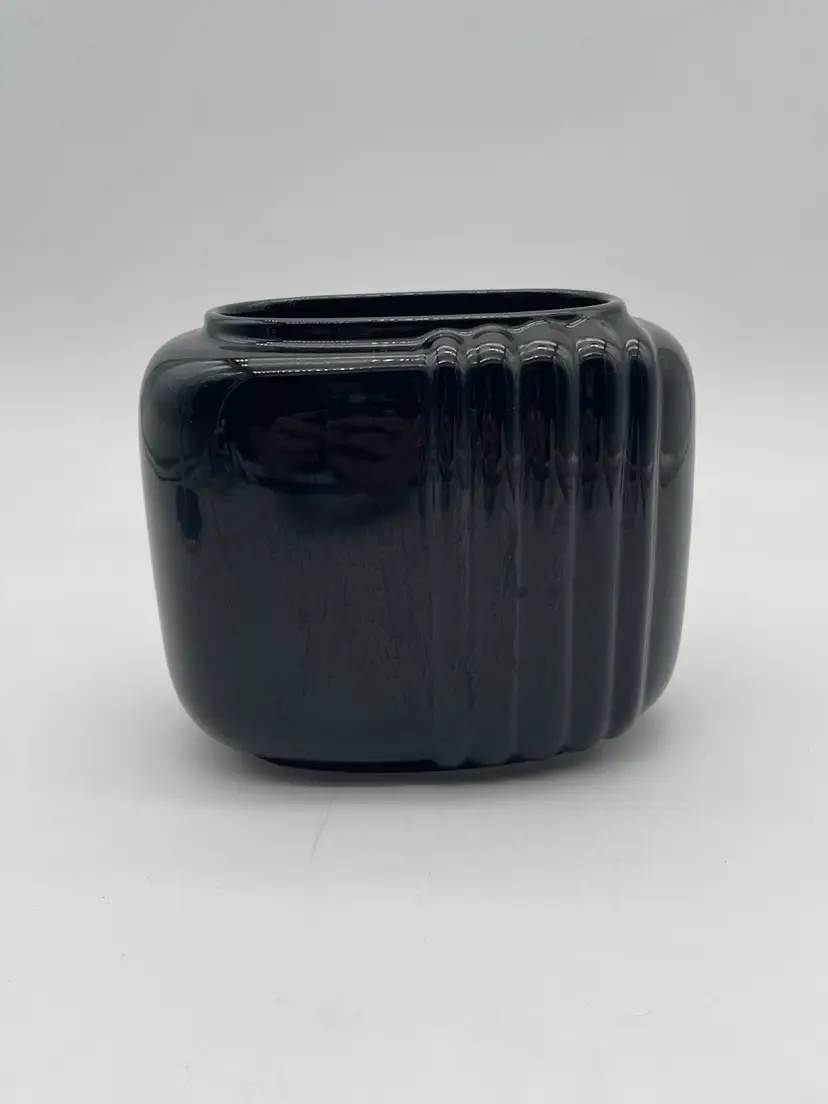 Vintage Inarco Japan Black Vase Or Planter
