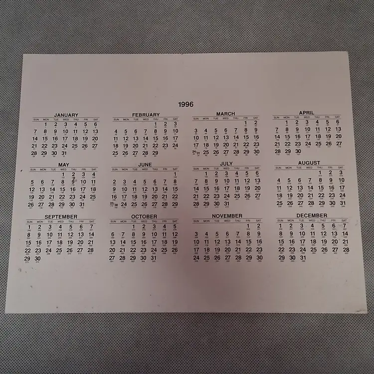 1995 Santa Fe Railway Railroad Calendar Works for 2034 2045 2051