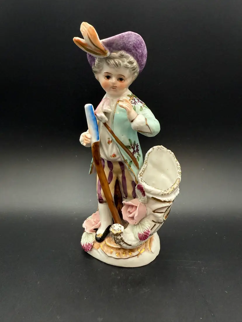 Vintage Boy Figurine with Cornucopia Japanese made
