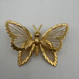 Gold Tone Monet Butterfly Brooch