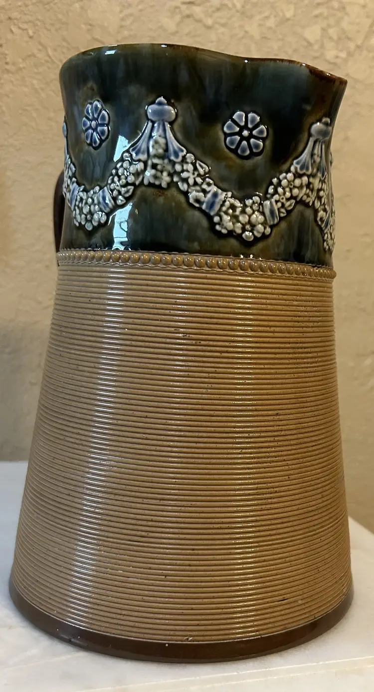Vintage Doulton Lambeth England Pitcher 1891-1956 Stoneware #9039 Initialed VH