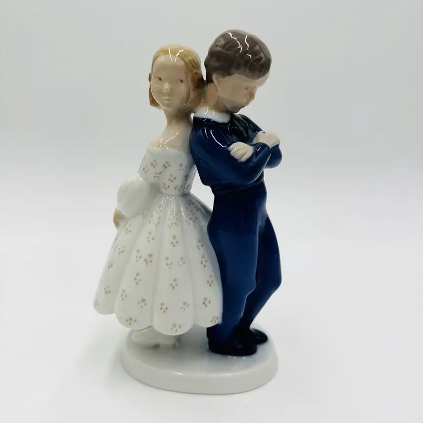 Bing & Grondahl Figurine Girl Pardon Me Couple Denmark Porcelain Boy #2372 