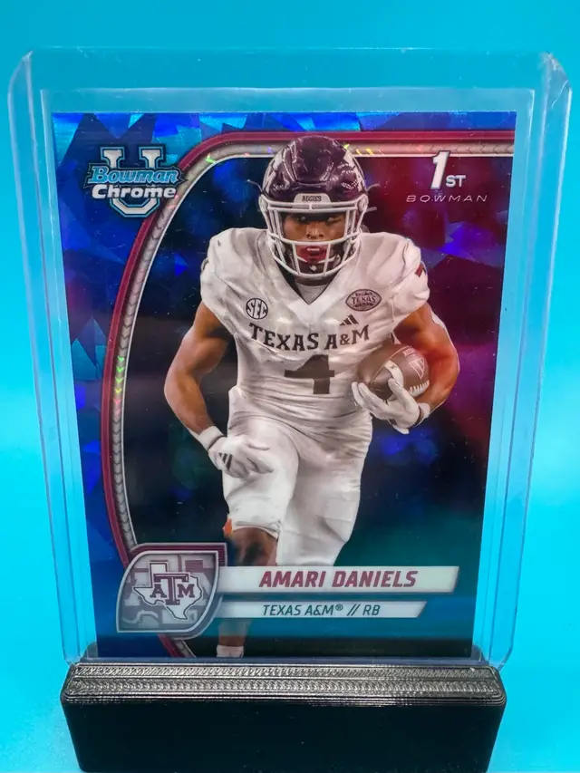 Amari Daniels 1st Bowman Chrome U Sapphire Texas A&M Aggies