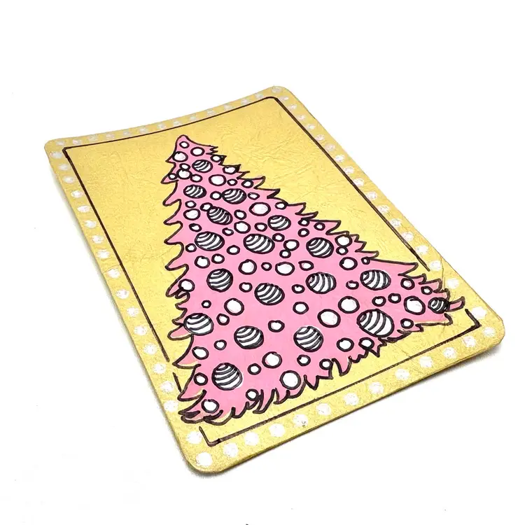 Artist Trading Card Tis The Season Pink Silver