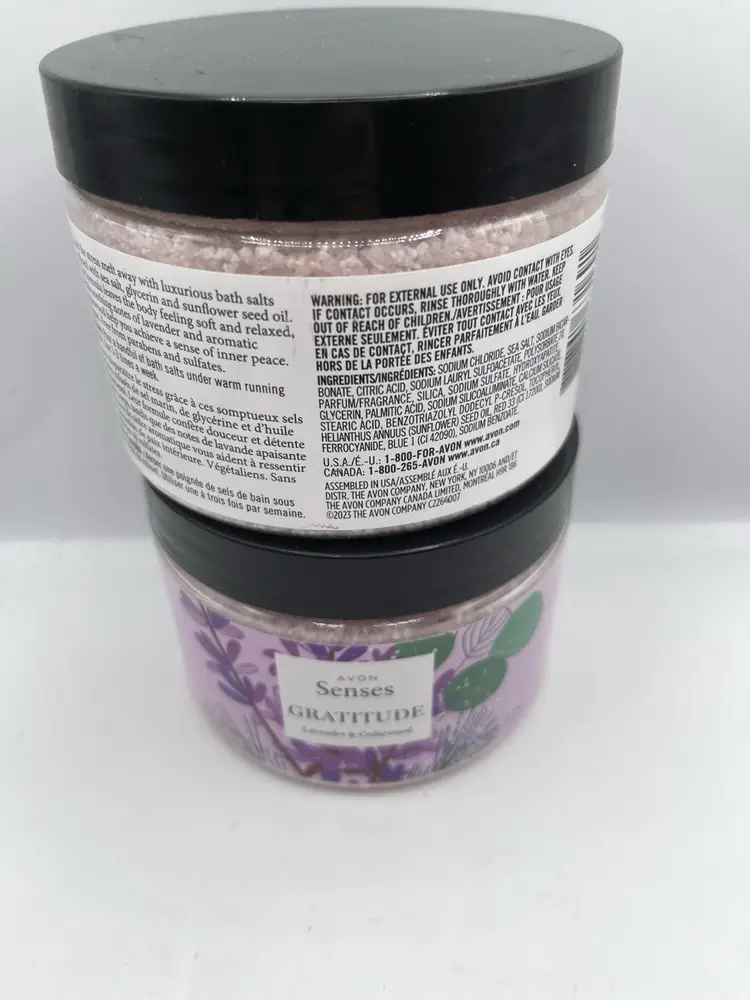 Avon Senses Gratitude Lavender & Cedarwood Luxurious Bath Salts, 12.5 oz