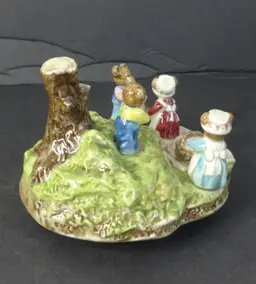 Otagiri  Japanese " Teddy Bear Picnic " Rotating Musical Figurine