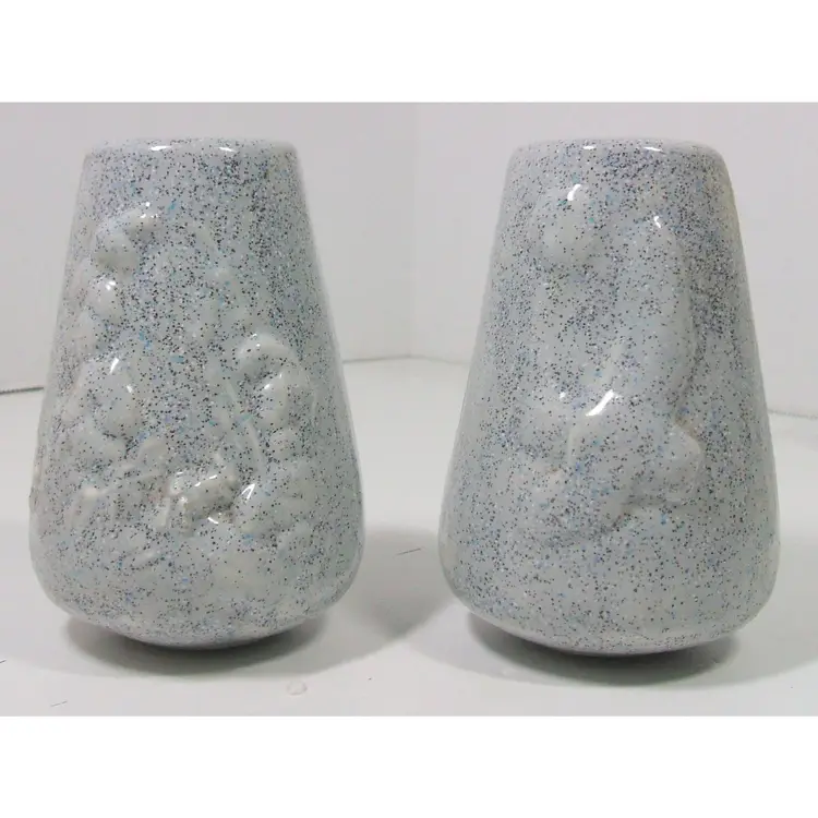 Stoneware Salt & Pepper Shakers with 3D Images of Sea Life and Plants 4.5 inches Tall with Stoppers