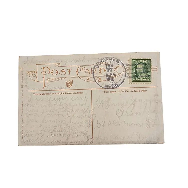 Antique 1910s Valentines Postcard With Romantic Courting Couple Verse & Artwork