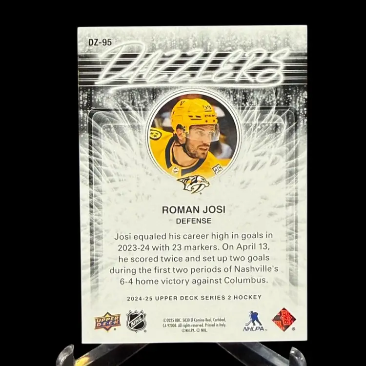 Roman Josi 2024-25 Upper Deck Series 2 #DZ-95 Blue Dazzlers Nashville Predators