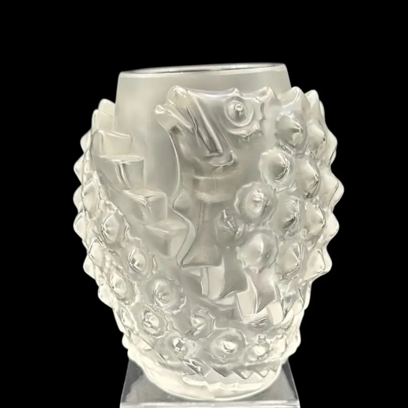 #01 LALIQUE FRENCH CRYSTAL MARTIGUES VASE