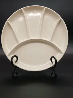 Vintage Morton Pottery Divided Dish 9.5" White
