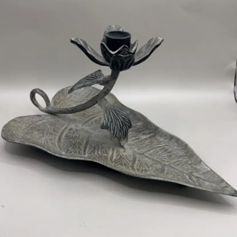 Metal Flower Candle Holder Made In India 11.5” x 6”