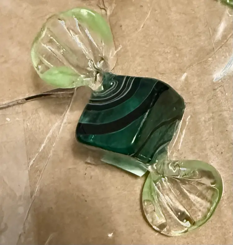 Vintage Hand-Blown Art Glass Candy Set of 6 - Wrapped Sweets