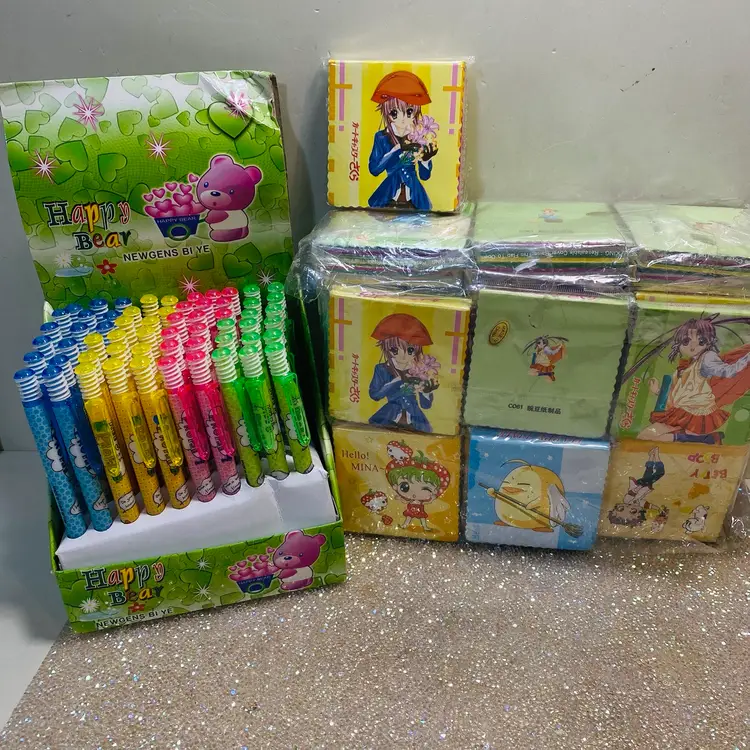 NEW HAPPY BEAR (60) Colorful Pencils & 50+ Mini Tables By Newgens Bi Ye