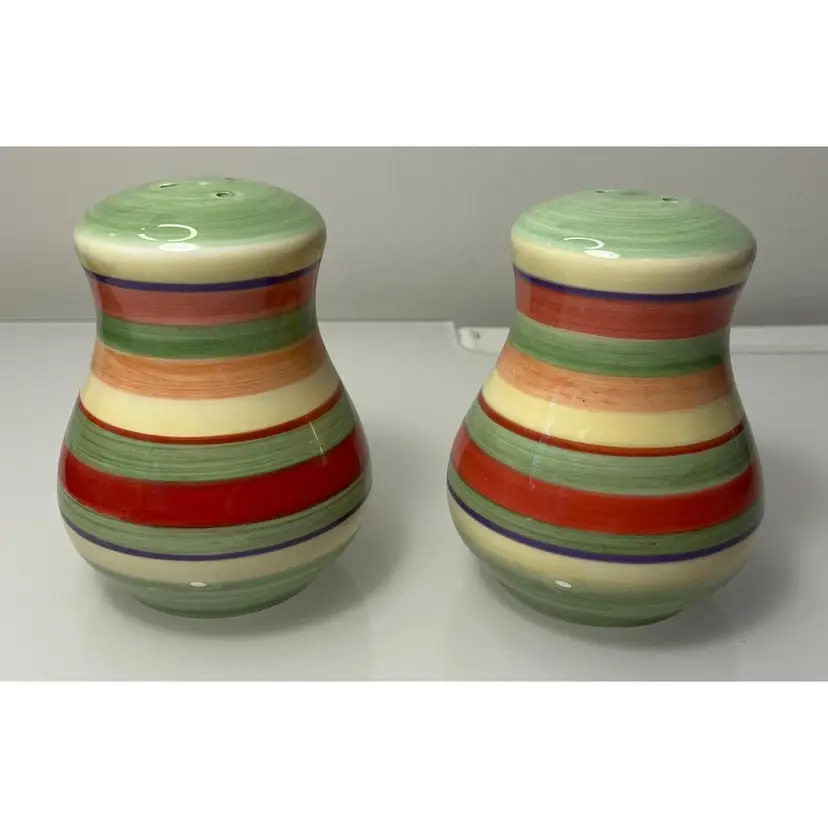 VTG Dansk Tropical Swirls Salt & Pepper Shakers Discontinued AS IS