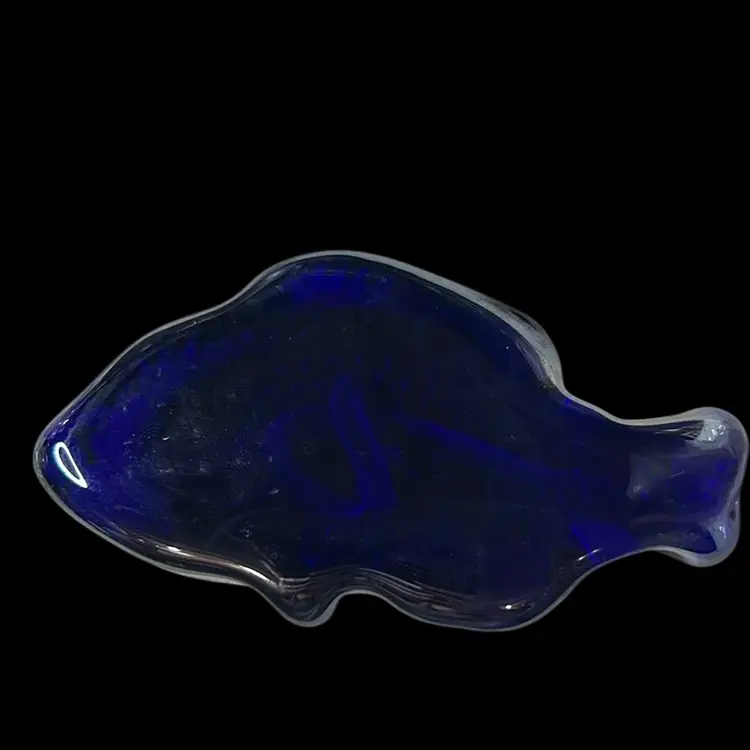 Wilkerson Art Glass Muffin Tin Fish - Iridescent: 4.5”x 1.25”x2.25”