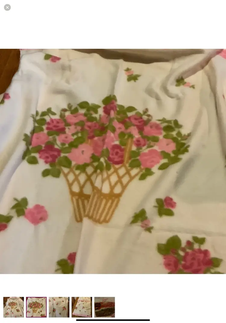 Golden Seal Blanket Vintage Satin Pink Trim 72 X 90 NOS