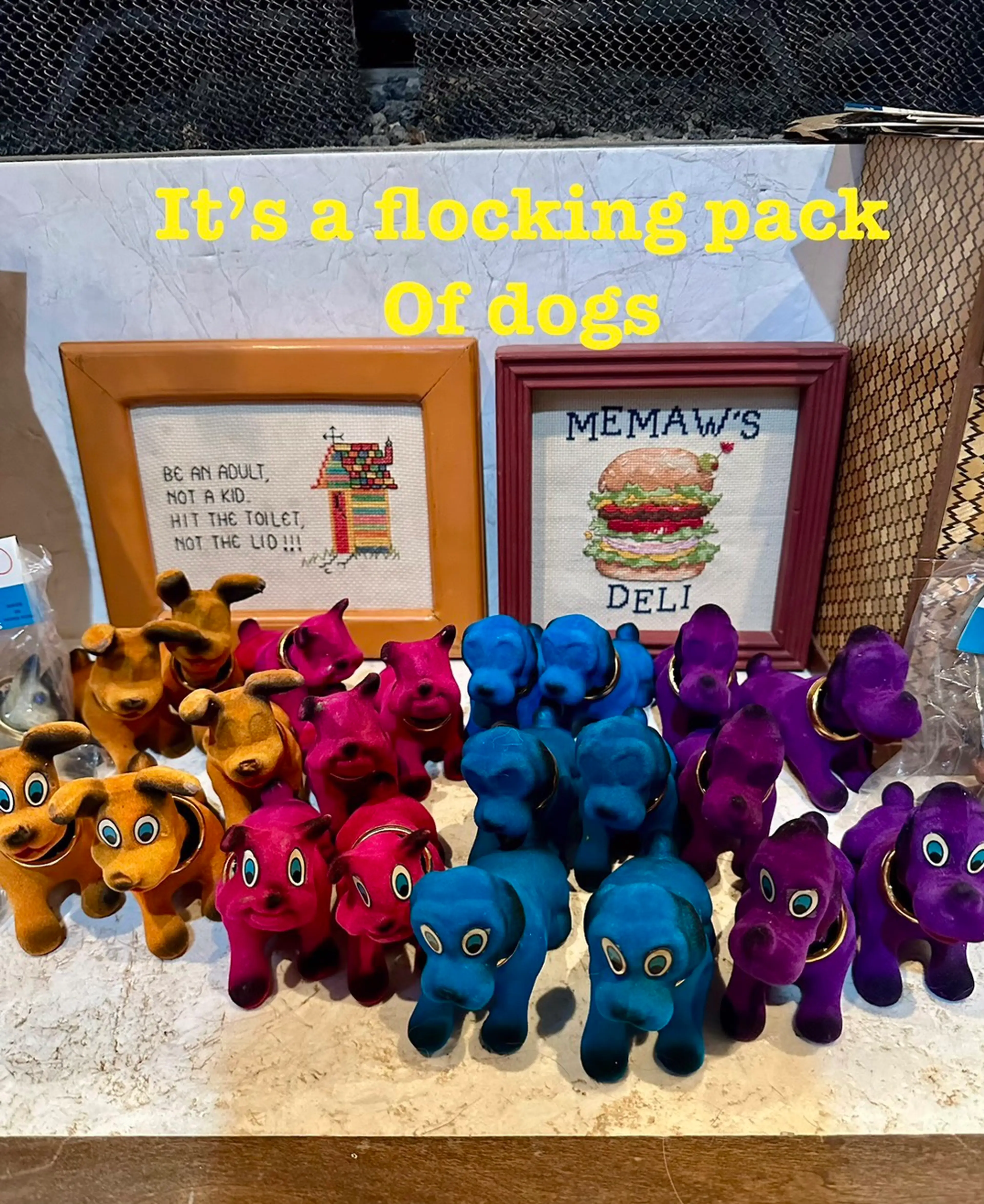 You Asked For It! NOS Flocked Bobble Head Nodded Carnival Toy Dogs! 