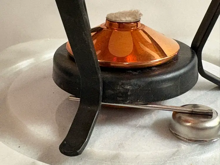 Copper And Iron Tea Or Fondue Warmer
