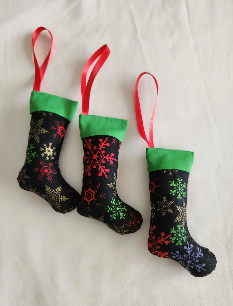 Set of 3 Mini Stocking Ornaments