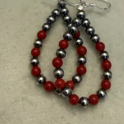 New Sterling Silver Coral Earrings