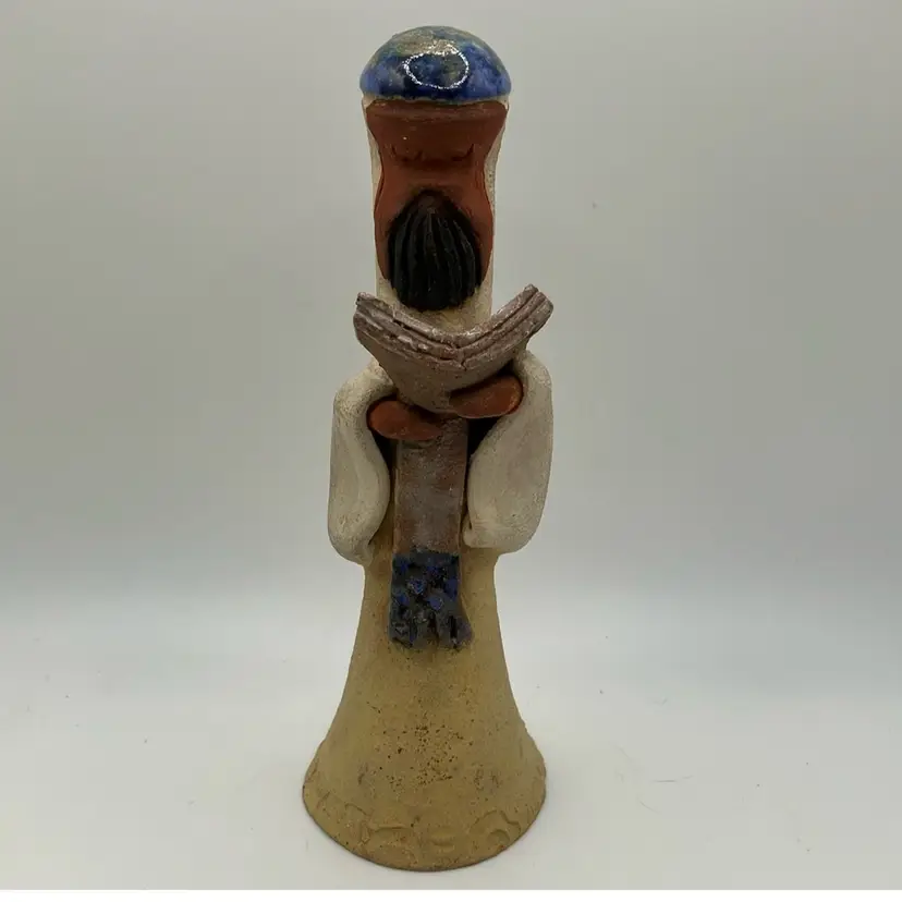 Artist Signed Pottery Religious Man Figurine Statue