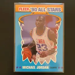 Michael Jordan Fleer 1990 All Stars Card Chicago Bulls