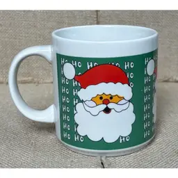 Vintage Chirstmas Kitsch Santa Claus Coffee Mug Cup Holiday Whimsical Twee Fun