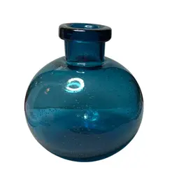 Rare-** Mdina Maltese “Sea And Sand” Glass Vase By Michael Harris. Cobalt
Blue With Seeded Bubbles.