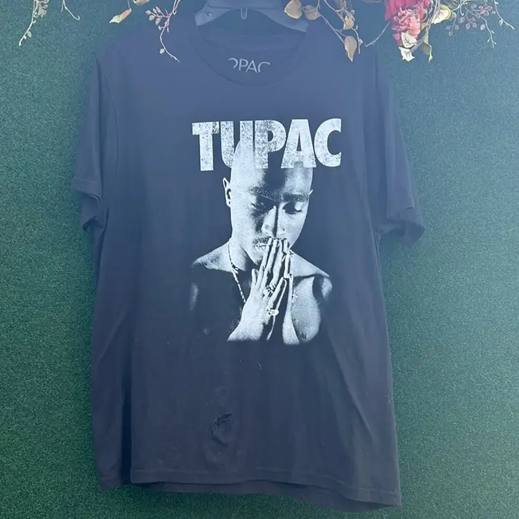 Tupac Distressed Black Shirt 