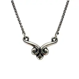 James Avery Retired Scroll Pendant Necklace 925 Sterling Silver Signed Spiga 16" B25