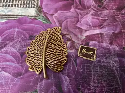 Vintage Monet leaf pin