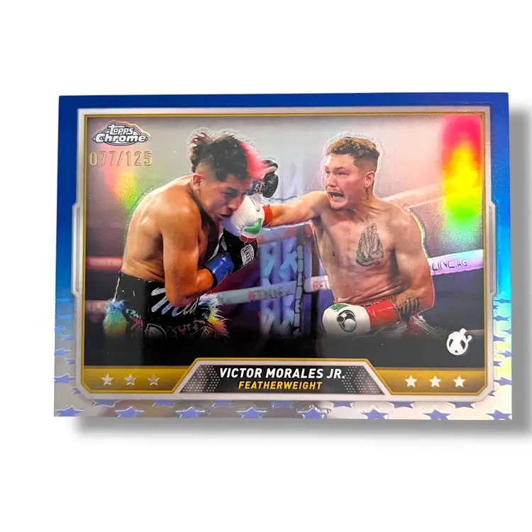 2024 Topps Chrome Boxing Victor Morales Jr. 77/125 Blue Refractor #98
