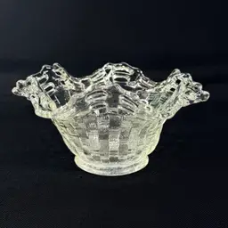 Fenton Open Lace Edge Clear Bowl