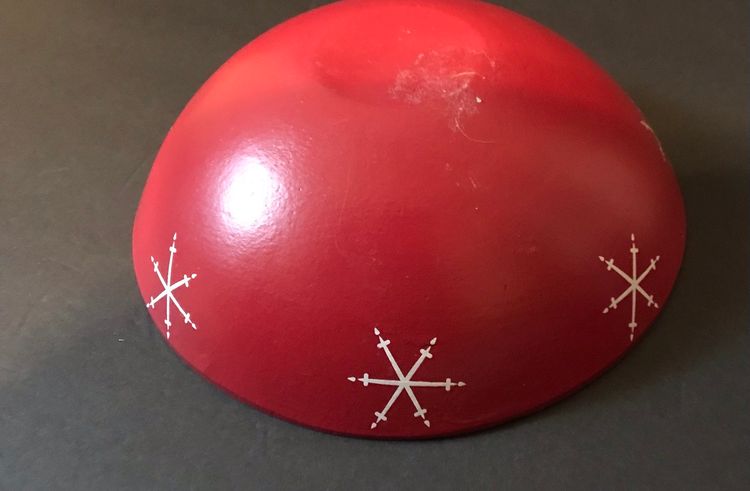 Hand Painted Wood Bowl Christmas Snowman Design