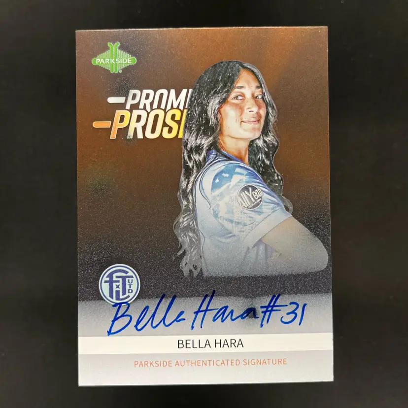 Bella Hara 2026 Parkside Gainbridge USL Promising Prospect Autograph Orange /50 Fort Lauderdale Soccer Card