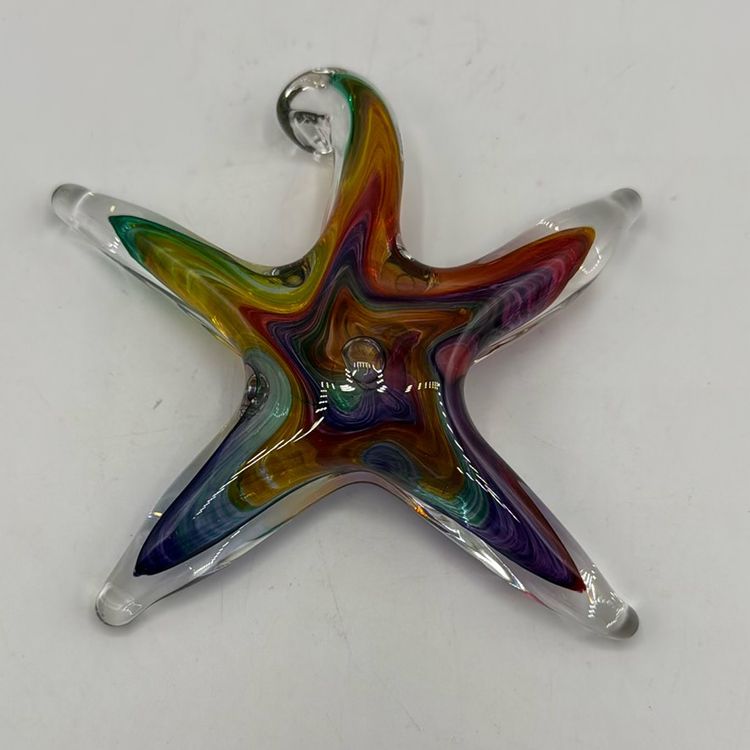 Luke Adams Gorgeous Rainbow Star Fish Paperweight Sun catcher Ornament