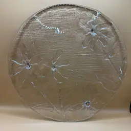 Blenko #7615 Bounty Collection Crystal Daisy Glass Trivet 11”