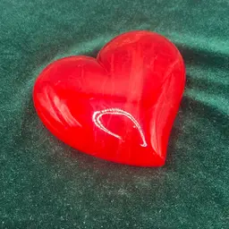 4”x4”Vintage Ducceschi Genuine Volterra Alabaster Heart Carved In Italy Paperweight.