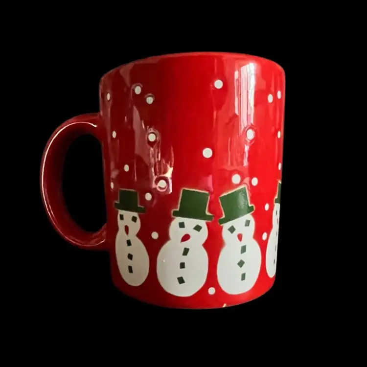 Waechtersbach -West Germany- Vintage Red Christmas Mug – Marching Snowmen
- 3.75” Tall, 3.25” Diameter, 5” Wide