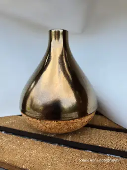 Bloomingville Copper Ceramic Vase with Cork Bottom