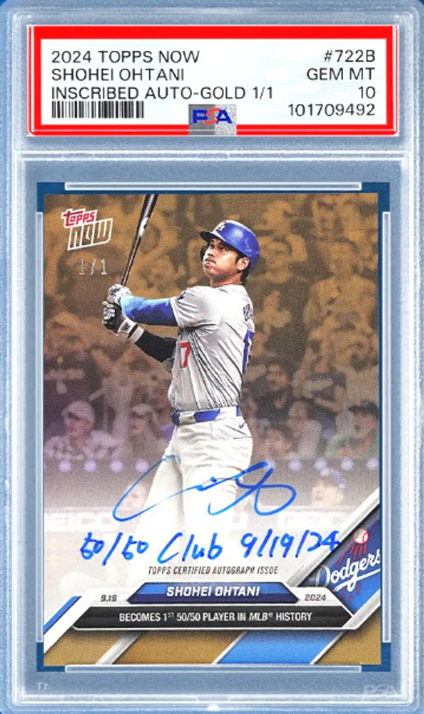 2024 Topps Now Shohei Ohtani Inscribed Auto-Gold 1/1