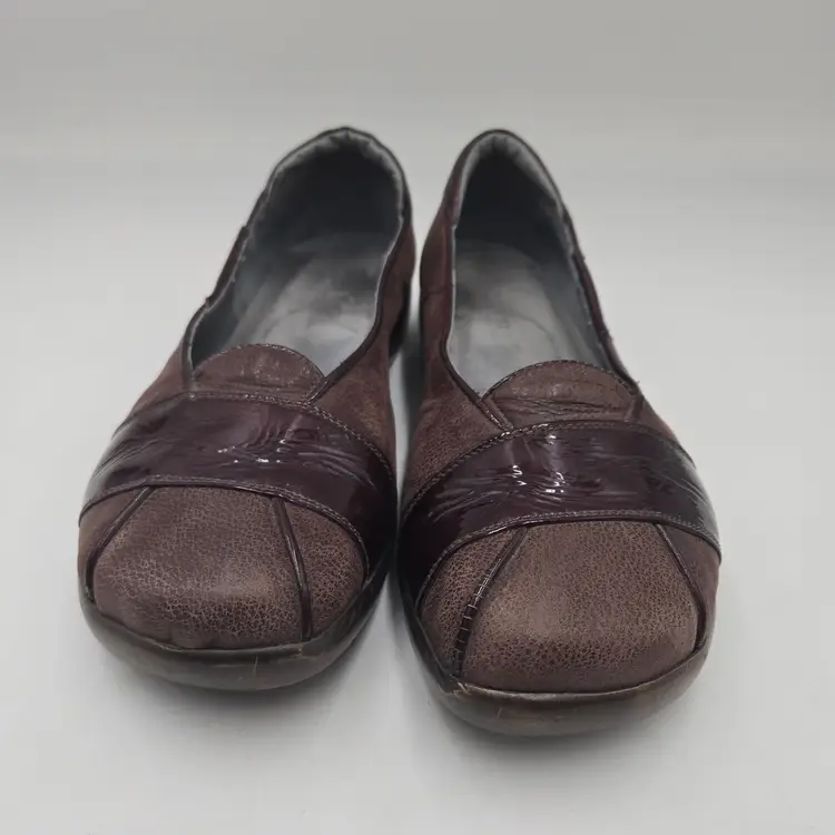 NAOT Architect Leather Ballet Ballerina Flats Slip-on Shoes Brown Wine  40 / 9